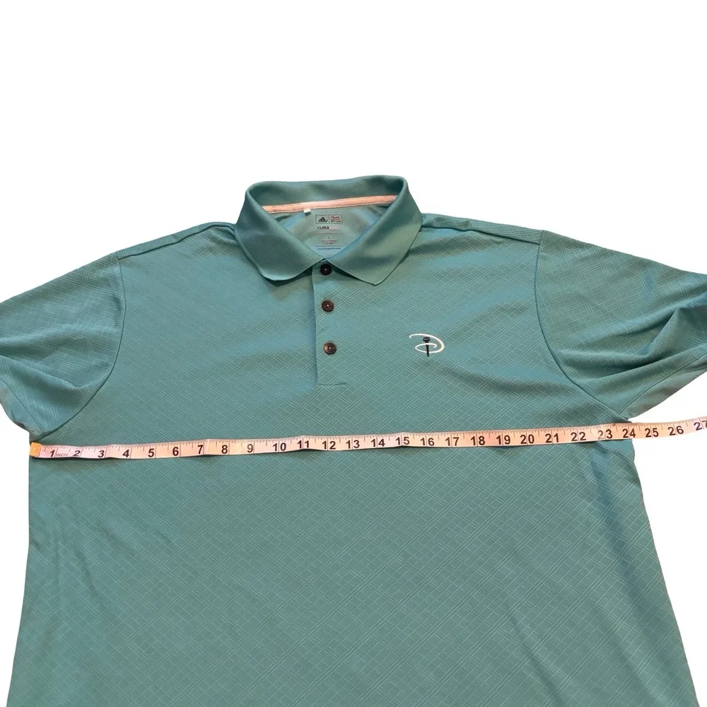 Adidas Mens ClimaCool Disney Golf Polo Shirt Teal Blue Diamond Grid Large D33778